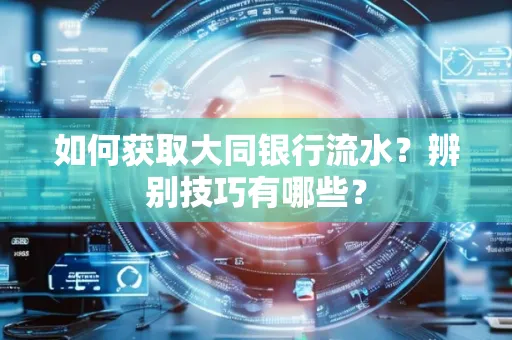 如何获取大同银行流水？辨别技巧有哪些？